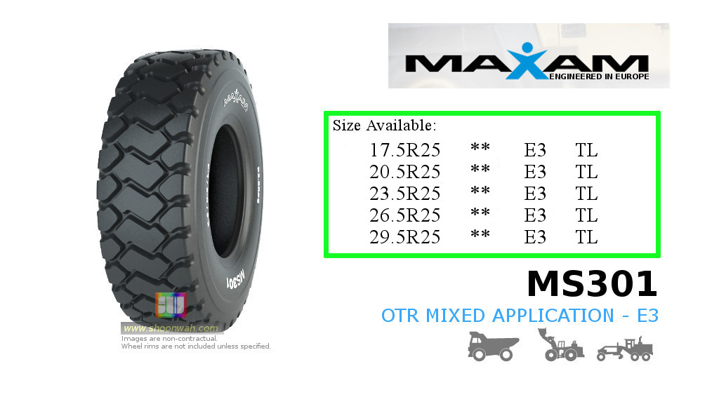 17.5R25 (445/80R25) ** MAXAM MS301 E3 rigid haul dump trucks tubeless TL OTR Radial Tires